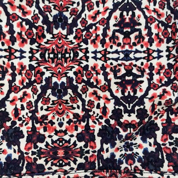 Athleta Sports Bra Indigo Shores Size Medium Red White Blue Print Gym Racerback - Picture 3 of 7